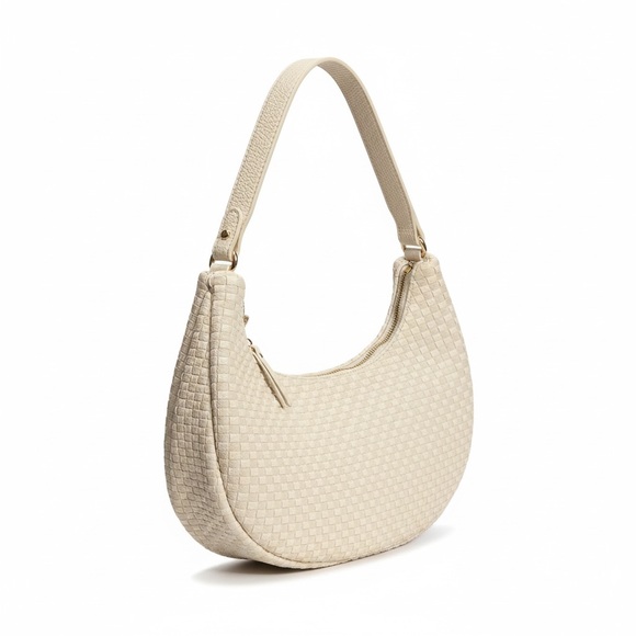 Ahdorned Handbags - Large White Woven Hobo Bag